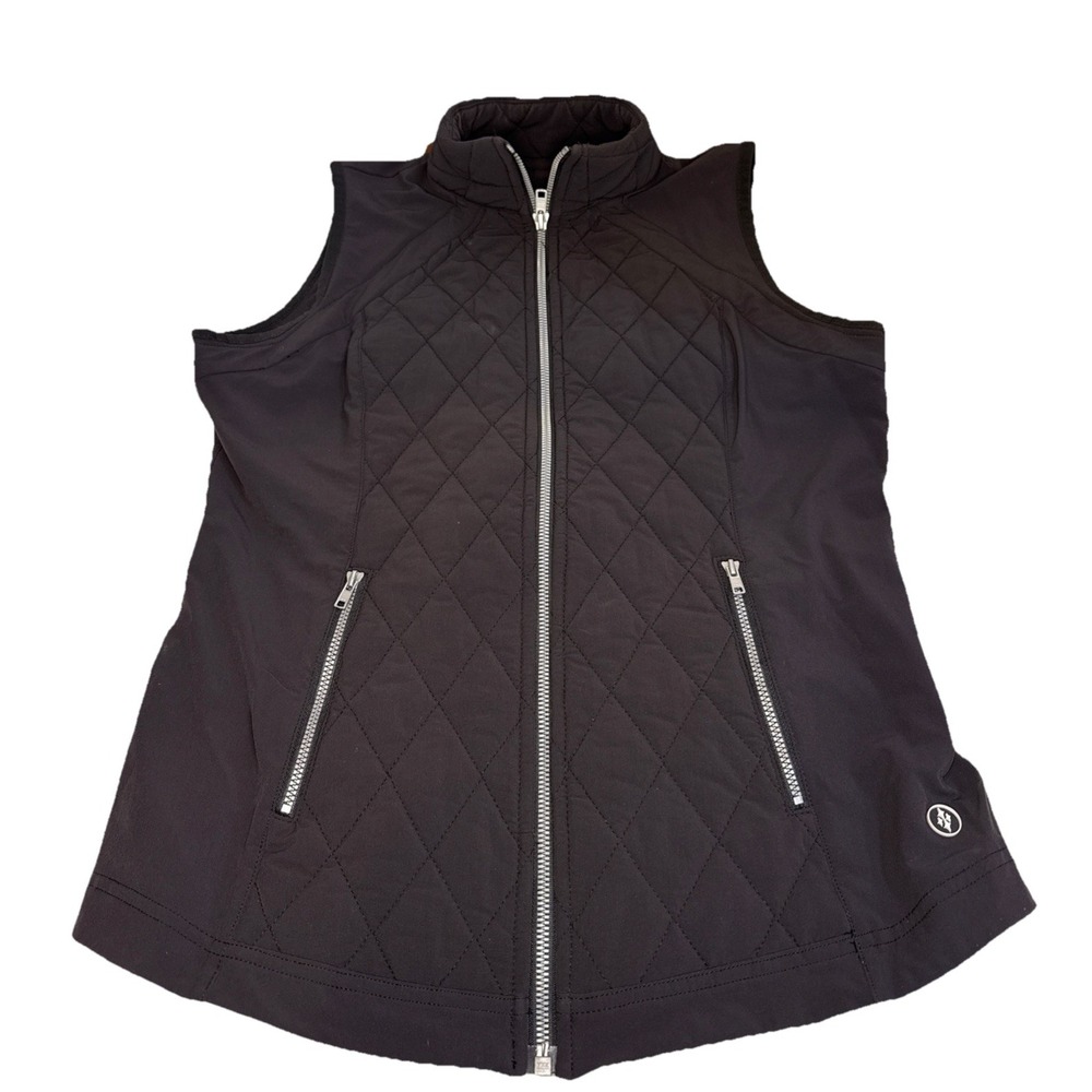 Jofit Women's XS Golf Tennis Vest Full Zip Stretch Performance Black Active Wear